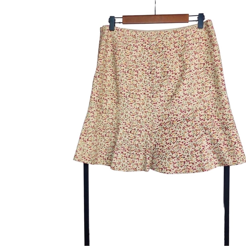 Floral Leather Skirt
